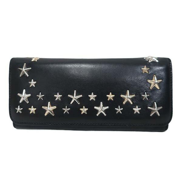 【中古】JimmyChoo ジミーチュウ　二つ折り長財布 スタースタッズ 星 バレットピンク ロング...