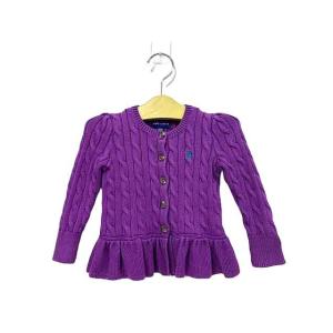 【中古】RALPH LAUREN ラルフローレン  子供服 2歳 カーディガン 秋冬 パープル 女の...