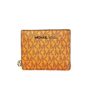 【中古】【美品】MICHAEL KORS 　マイケル・コース 財布　オレンジ　二つ折り財布　PVC