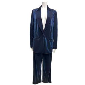 【中古】EMPORIO ARMANI エンポリオアルマーニ スーツ パンツスーツ 光沢 ブルー サイ...