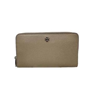 【中古】TORY BURCH トリーバーチ 小物 財布 長財布 ラウンドファスナー グレージュ レデ...