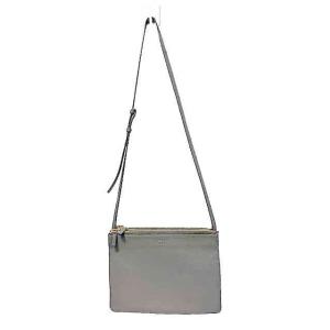 【中古】CELINE セリーヌ　トリオスモールショルダーバッグ　グレー　本革