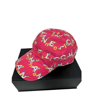 【中古】CHANEL　シャネル　帽子　キャップ　ピンク　 19P ロゴ コットン×ナイロン ベースボ...