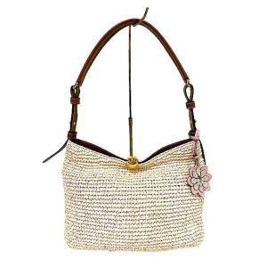 【中古】【美品】Furla フルラ Sfera Soft ショルダーバッグ L　ストローバッグ　アイ...