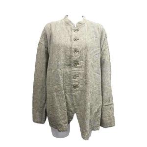 【中古】pas de calais パドカレ ジャケット レディース ベージュ 麻素材 日本製 サイ...