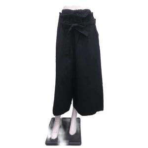 【中古】Y’S ワイズ　パンツ　ブラック　ウエストゴム　長袖パンツ　ウール混　秋冬