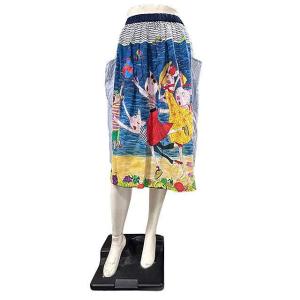 【中古】ALBEROBELLO　アルベロベロ　セミスカート　柄物　綿100％　ウエストゴム　春夏