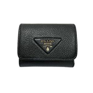 【中古】プラダ PRADA ヴィッテロダイノレザーミニウォレット 1MH043 三つ折り財布 レザー...