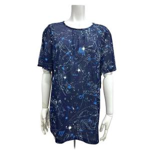【新古品】【未使用】Leilian WHITE LABEL レリアン トップス 星座プリント メッシ...