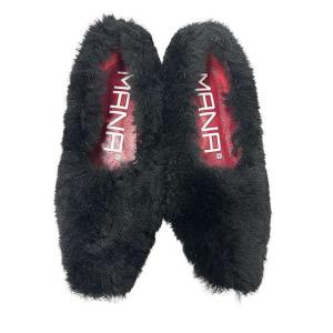【中古】MANA マナ 靴 ムートンパンプス レディース サイズ35 ブラック 秋冬 541165