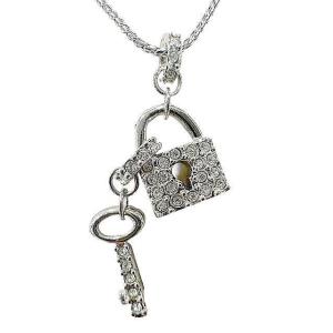 【中古】Swarovski　スワロフスキー　ネックレス　鍵チェーンモチーフ　シルバーカラー