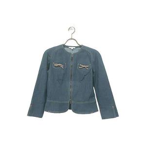 【中古】PAULE KA ポールカ ジャケット レディース デニムジャケット ノーカラー 36