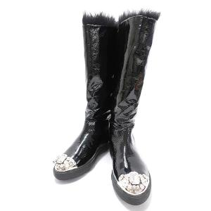 【中古】miu miu ミュウミュウ 靴 ブーツ レディース エナメル 23.5cm 24.0cm