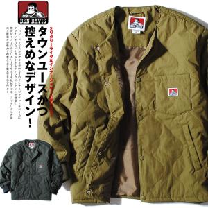 【冬物セール】ジャケット ミリタリージャケット BEN DAVIS ベンデイビス ノーカラーキルティングジャケット