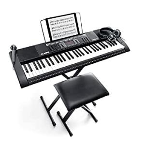【Amazon限定ブランド】Alesis 電子キーボード 61鍵盤 ヘッドホン スタンド(中古品)