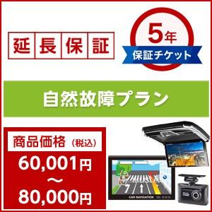 メーカー保証期間終了後もあんしん5年延長保証（自然故障プラン）商品価格が60,001円〜80,000...