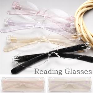 老眼鏡 おしゃれ 丈夫 プラスチック メンズ レディース 軽い 軽量 オーバル ハードケース スリム コンパクト シニアグラス 男性 女性 メガネケース付 CV-HD