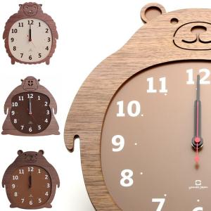 日本製 掛け時計 おしゃれ 壁掛け時計 壁掛け 北欧 かわいい クマ ゴリラ ヒツジ 高級 天然木 木製 木 インテリア デザイン アニマル Clock 子供部屋 ZOO