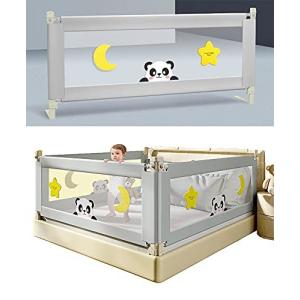 Luddy ベッドフェンス ベッドガード 分解式 サイドガード ベッド柵 組み立て式 収納便利 無添加素材 片側昇降 転