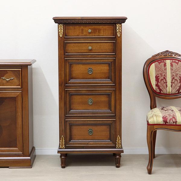 モビルハウス 5段 スリムチェストクラシック アンティーク シンプル ブラウン チェスト サイドチェ...