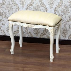 イタリア製 スツール グリーンストライプ 猫脚 木製 完成品 オットマン