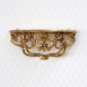 イタリア製 ホワイト・ゴールド コンパクトリボンミラー 壁掛け鏡REG1