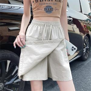 レディース 夏用 ショートパンツ スカート風 涼しい ゆったり 大きめサイズ ハイウエスト 速乾 前スリット カジュアル 部屋着 お出かけ