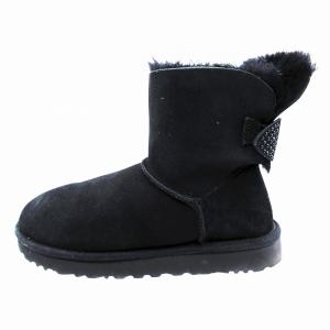 UGG australia アグオーストラリア スパークル ボウ ミニ ムートン ショートブーツ SPARKLE BOW MINI 1100189 サイズ24cm 【中古】