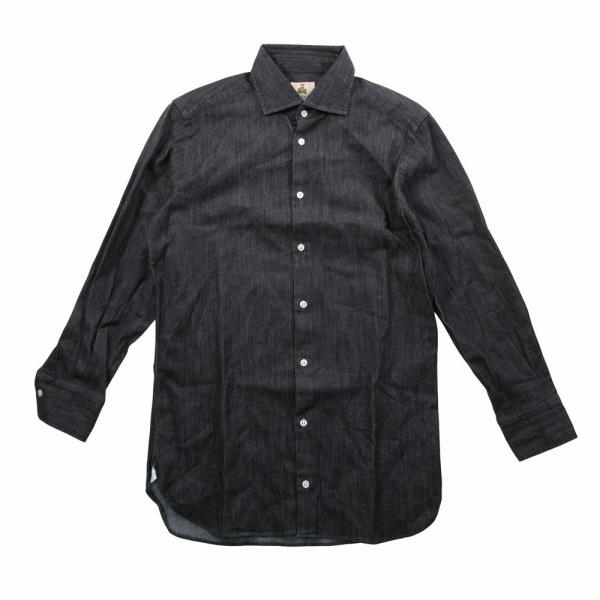GUY ROVER ギローバー デニム シャンブレー シャツ 長袖 ホリゾンタルカラー カッタウェイ...