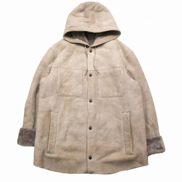 近年モデル EMPORIO ARMANI エンポリオアルマーニ ラムレザー ムートン ジャケット パ...