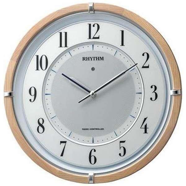 RHYTHM リズム時計 ソーラー電波掛け時計 サイレントソーラーM848 薄茶半艶仕上 4MY84...