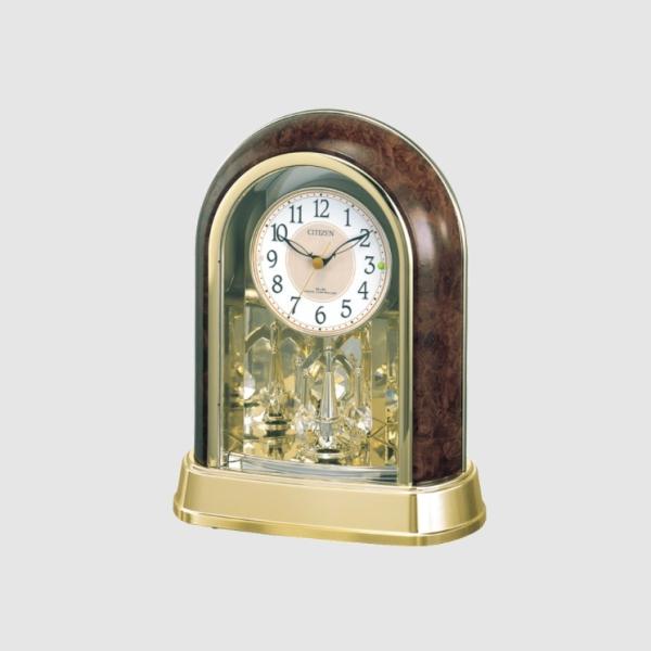 CITIZEN(シチズン) スタンダード 電波 置き時計 回転飾り ゴールド 白 4RY656-02...