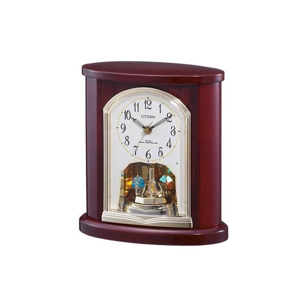 CITIZEN スタンダード 木枠 クリスタル回転飾り 電波置時計 4RY681-N06