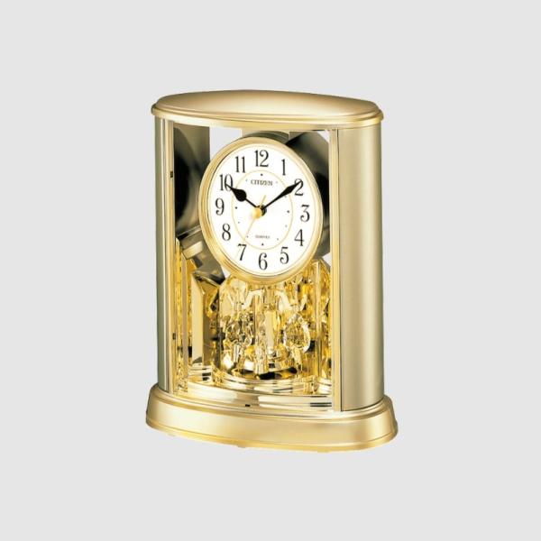 CITIZEN(シチズン) スタンダード 電波 置き時計 ゴールド 白 4SG724-018