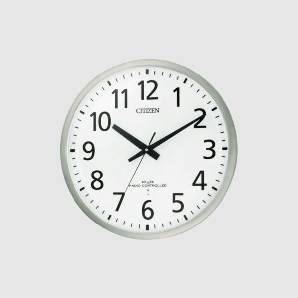 CITIZEN オフィスタイプ 金属枠 電波掛時計 3電波対応型(40Hz/60Hz/AMラジオ時報...