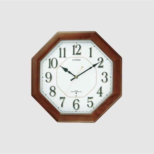 CITIZEN スタンダード 木枠 電波掛時計 8MY472-006