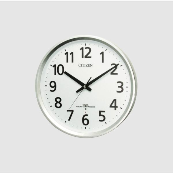 CITIZEN オフィスタイプ 電波掛時計 シルバー 8MY475-019