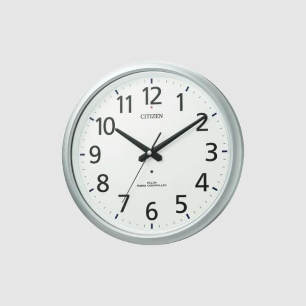 CITIZEN オフィスタイプ 電波掛時計 シルバー 8MY493-019