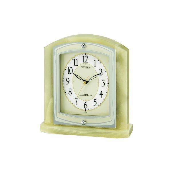 CITIZEN スタンダード 天然石 クリスタル回転飾り 電波置時計 8RY400-005