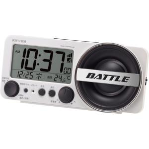 リズム(RHYTHM) 大音量目覚まし電波時計 フィットウェーブバトル230 8RZ230SR03 ホワイト（白パール）｜re-net