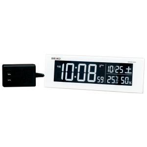 SEIKO セイコー C3 series カラーLED表示 電波 デジタル置時計 交流式 温湿度／カレンダー表示 DL305W｜re-net