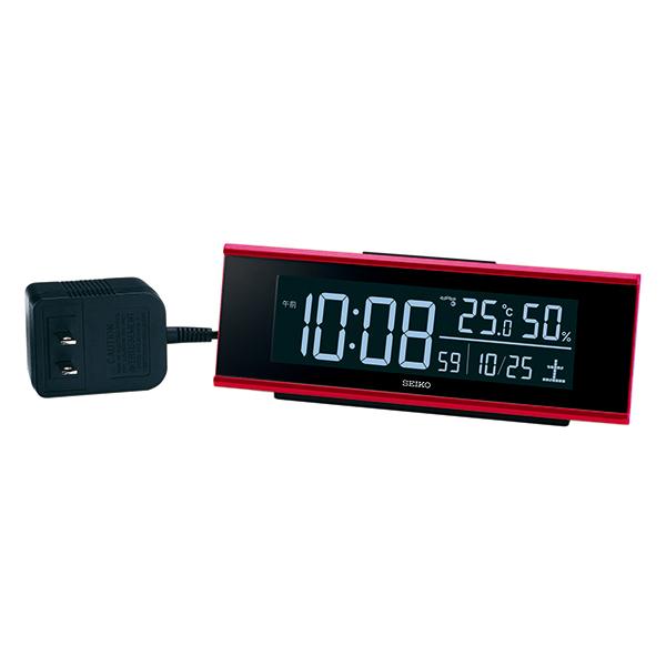 SEIKO セイコー C3 series カラーLED表示 電波 デジタル置時計 交流式 温湿度／カ...