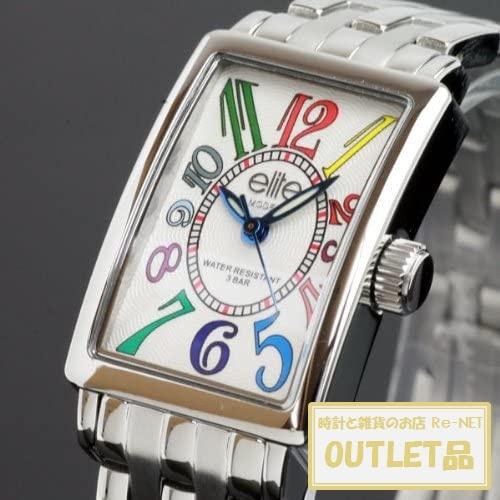 【OUTLET】elite エリート シルバー&amp;ホワイト レディース 腕時計 ELA-0024-03...