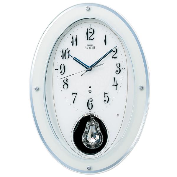 SEIKO EMBLEM セイコーエムブレム 木枠 電波掛け時計 HS444W