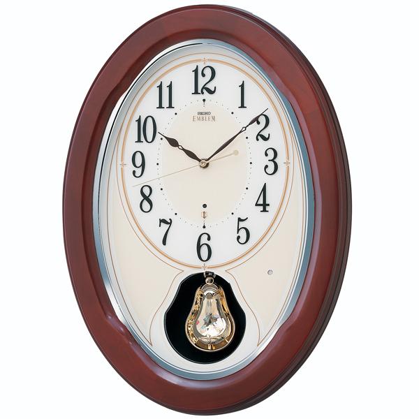 SEIKO EMBLEM セイコーエムブレム 木枠 電波掛け時計 HS445B