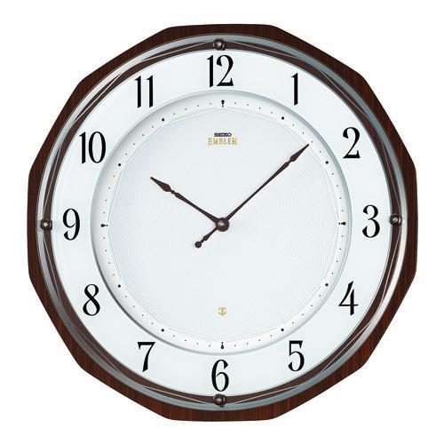 SEIKO EMBLEM セイコーエムブレム 木枠 電波ソーラー掛け時計 HS536B