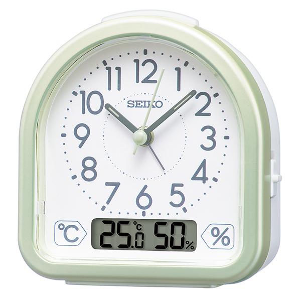 SEIKO スタンダード アナログ 温度/湿度表示付き 目覚まし時計 KR512M