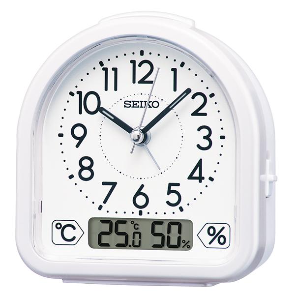 SEIKO スタンダード アナログ 温度/湿度表示付き 目覚まし時計 KR512W