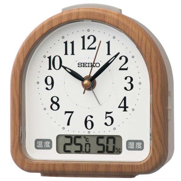 SEIKO 目覚し時計 置き時計 温度計 湿度計 スイープ ライト KR523B