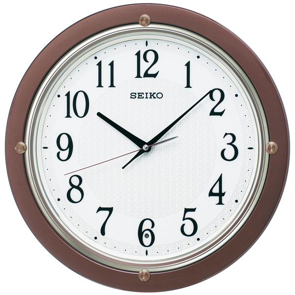 SEIKO プラスチック枠 茶 アナログ電波掛時計 KX217B